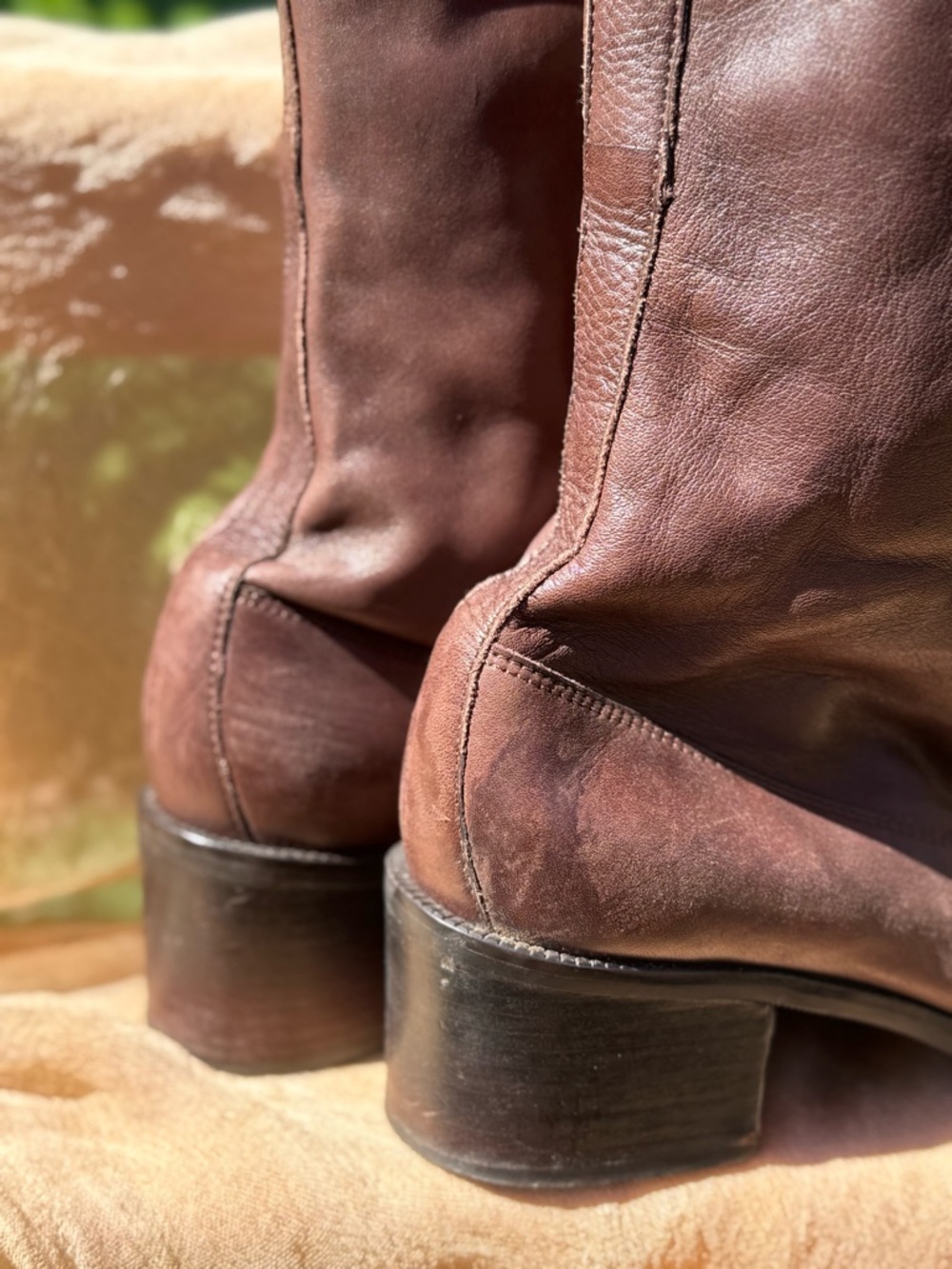 Nine West Brown Leather Lace Up Heeled Boots - Picture 7 of 16